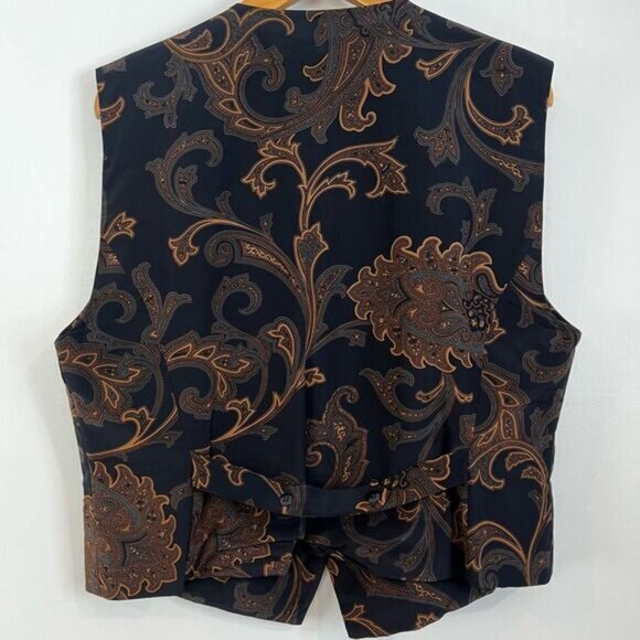 Ellen Tracy Linda Allard Paisley Print Sleeveless Vest VTG Wool Women’s Size 14 - Picture 3 of 8